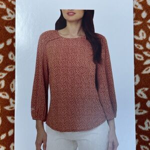 Adrianna Papell Women's M Blouse Orange e0433